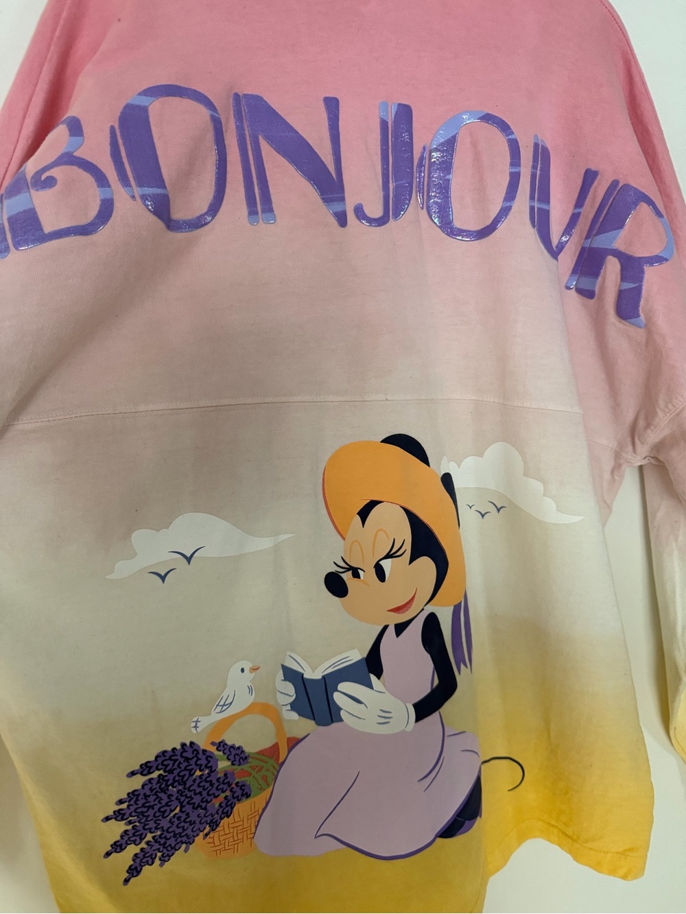 Disney Parks Minnie Mouse Bonjour Ombre Spirit Jersey Large EPCOT France 2022